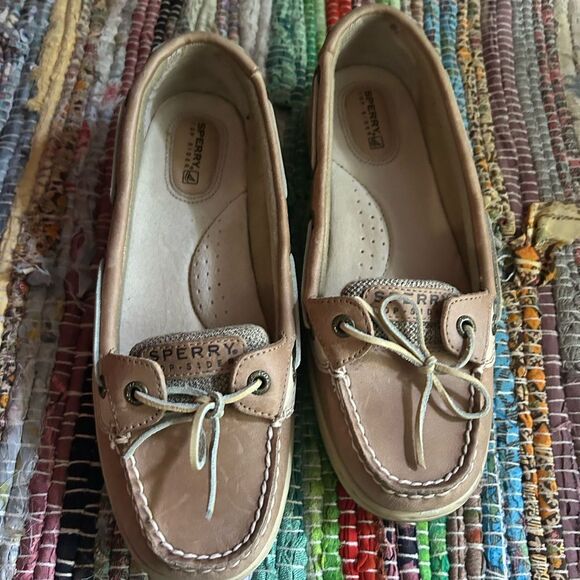 Sperry Women’s Top Sider Beige Leather Boat Shoes 8M - Picture 4 of 16